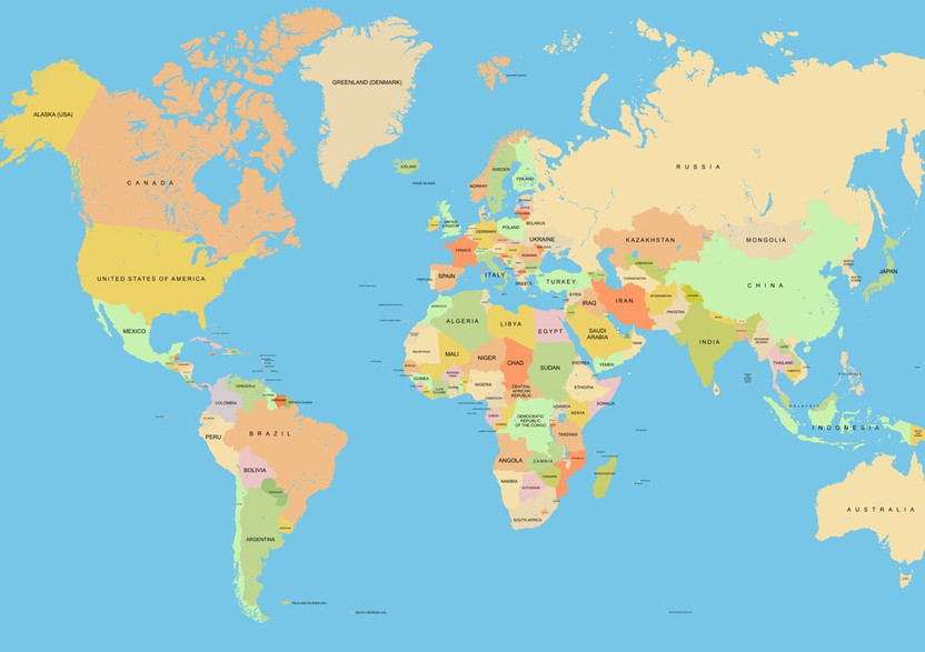 World wide Political Map 184 High-quality Artwork Print - Maps posters in just photograph regarding World Political Map Printable known as Earth Political Map 184 Good Artwork Print - Maps posters inside